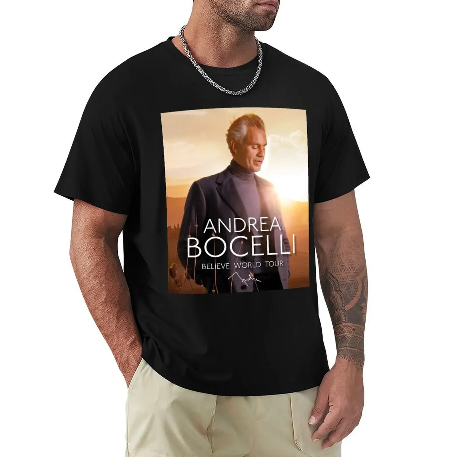 موديل جديد 2025 Bocelli Believe Wod Tour مع تي شيرت مميز على شكل حيوانات برينفور s d جرافيك تي شيرت ملابس رجالي #3