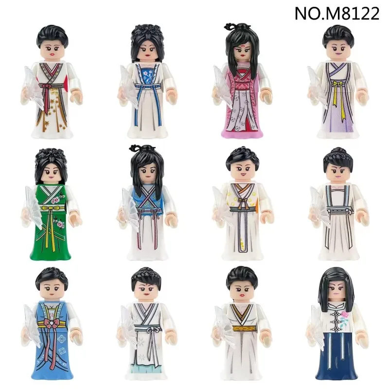 M8122 Hanfu Ancient Chinese Style Doll Girl Small Particle Building Block Toy Educational Building Block Toy