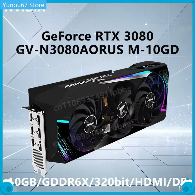For GIGABYTE RTX 3080 10GB GDDR6X AORUS MASTER Graphics Card PCI-E 4.0 HDMI DP Interface 19000 MHz for Desktop PC