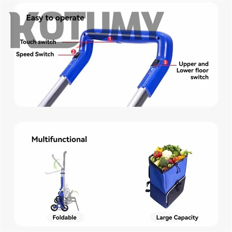 Elektrischer Treppensteiger, Haushalts-Einkaufswagen, faltbar, tragbar, kleiner Handziehwagen für ältere Menschen