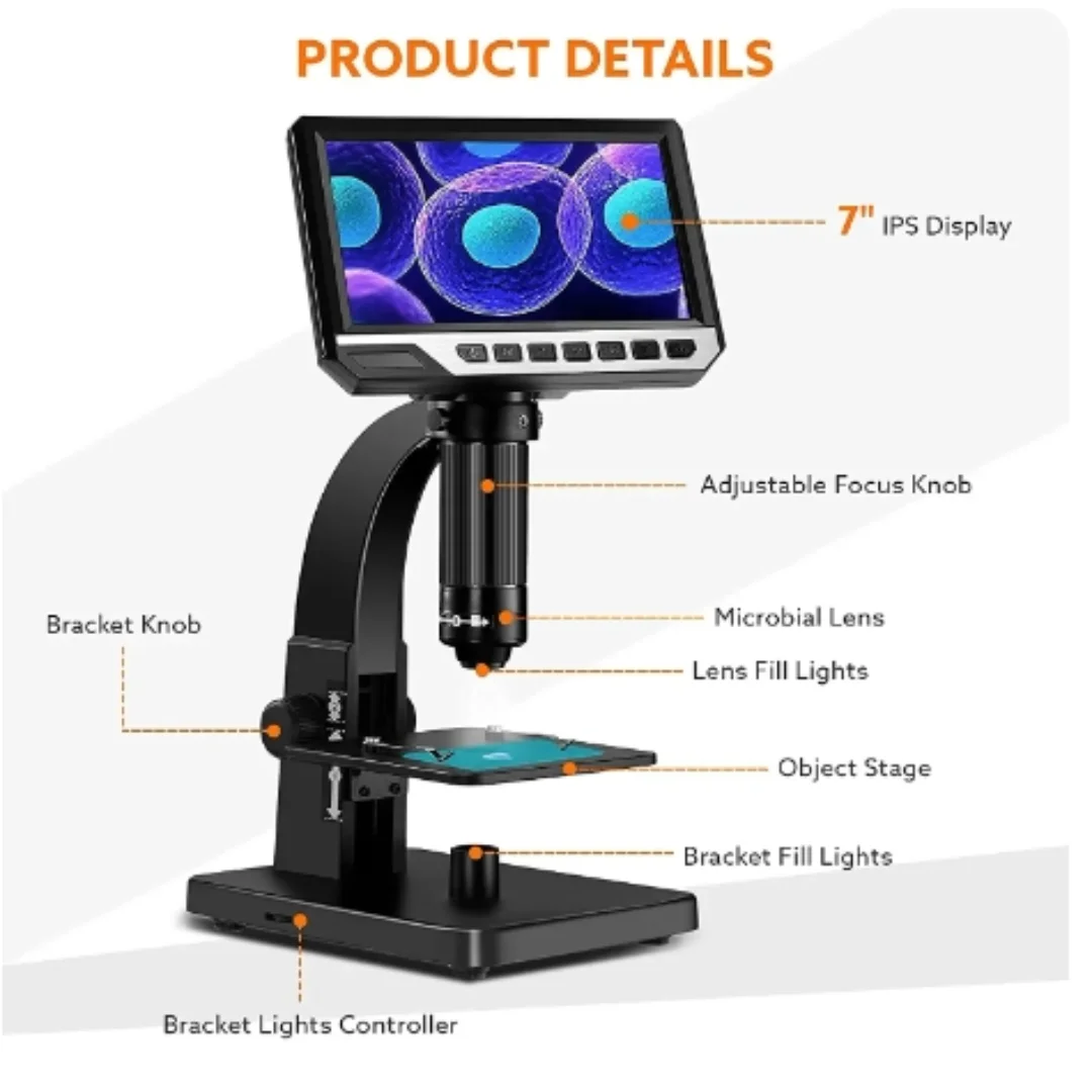 Microscopio digitale 2000X-7inch IPS LCD