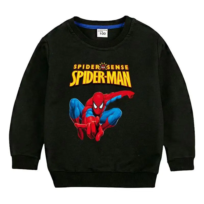 Autumn Baby Girls Clothes Spider Man Sweater Top Kid Boy Cartoon Pullover Sweatshirts Children Long Sleeve T-Shirts