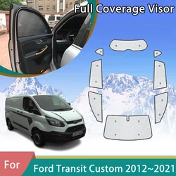 Car Anti-UV Sunshade For Ford Transit Custom Tourneo 2012~2021 2015 2018 Window Curtains Protection Sunshading Visor Accessories