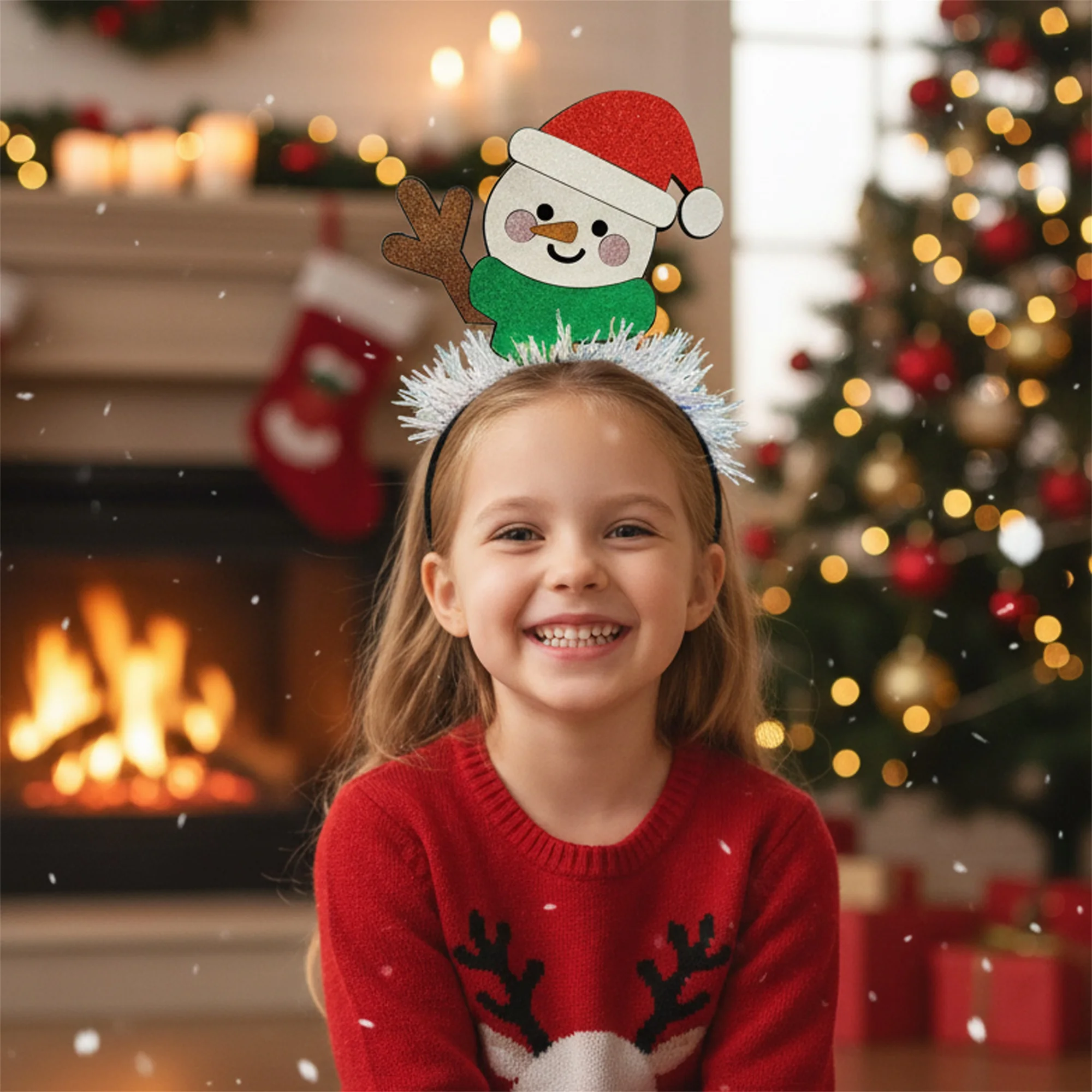 Diademas navideñas festivas con diseño de hojas de acebo y bayas brillantes para accesorios para el cabello para fiestas navideñas