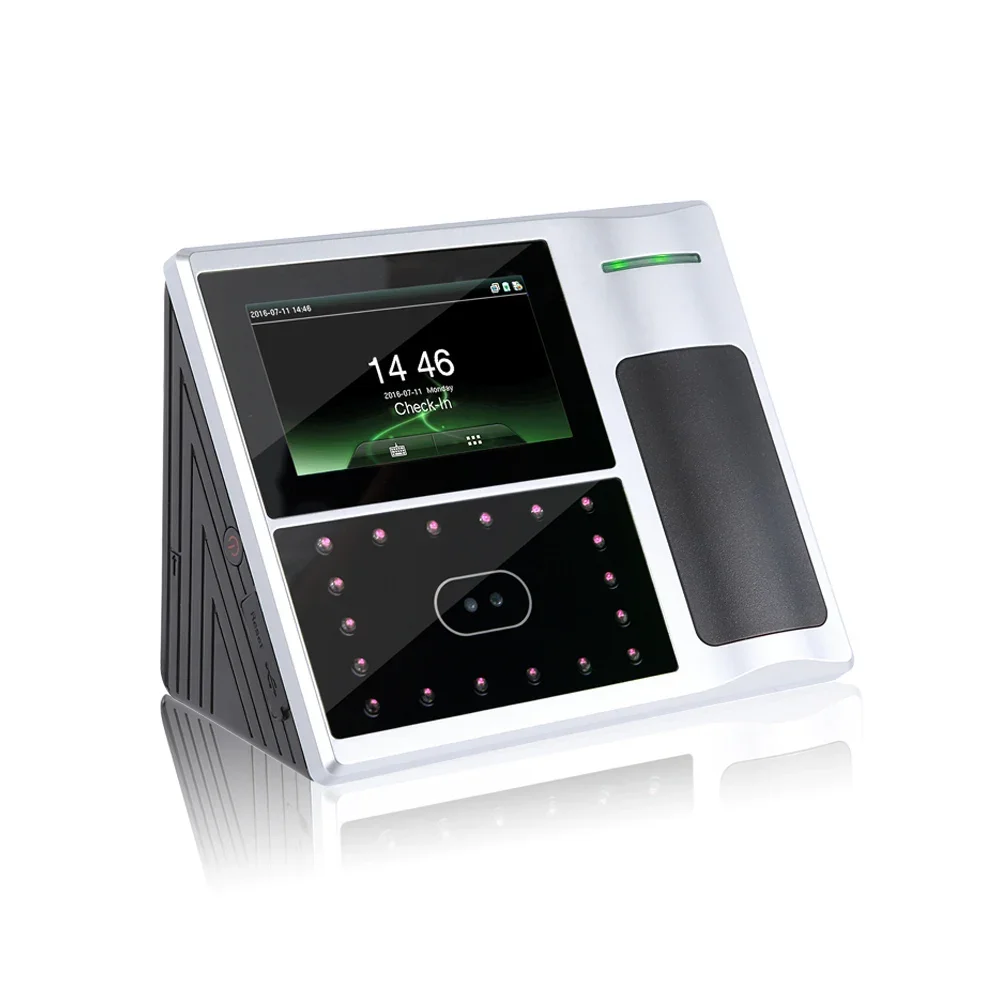 Built in battery 4.3 inch touch-screen biometric machine  face recognition biometric time attendance system