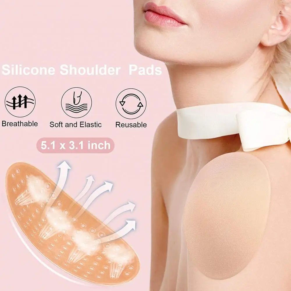 2Pcs Soft Adhesive Anti-Slip Breathable Shoulder Enhancer Wedge Push-Up Pads Shoulder Enhancer Hombrera