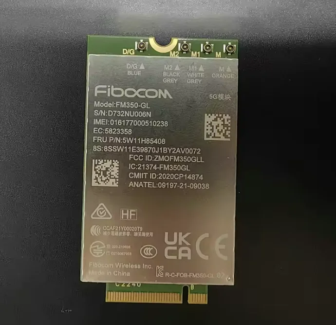 FOR Fibocom FM350-GL Intel 5G Solution 5000 Module FRU 5W11H85408 GNSS Receiver LTE 4x4 M.2 For ThinkPad X1 Yoga 8th Gen Laptop
