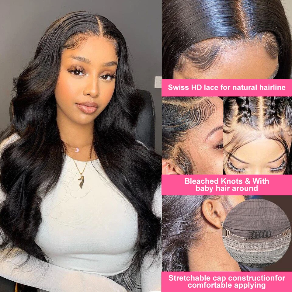 Sleek 28 Inch Body Wave Remy Brazilain Hair Wigs For Women 13x6x1Lace Front Wigs Real Lace Wig 100% Human Hair Ready To Wear