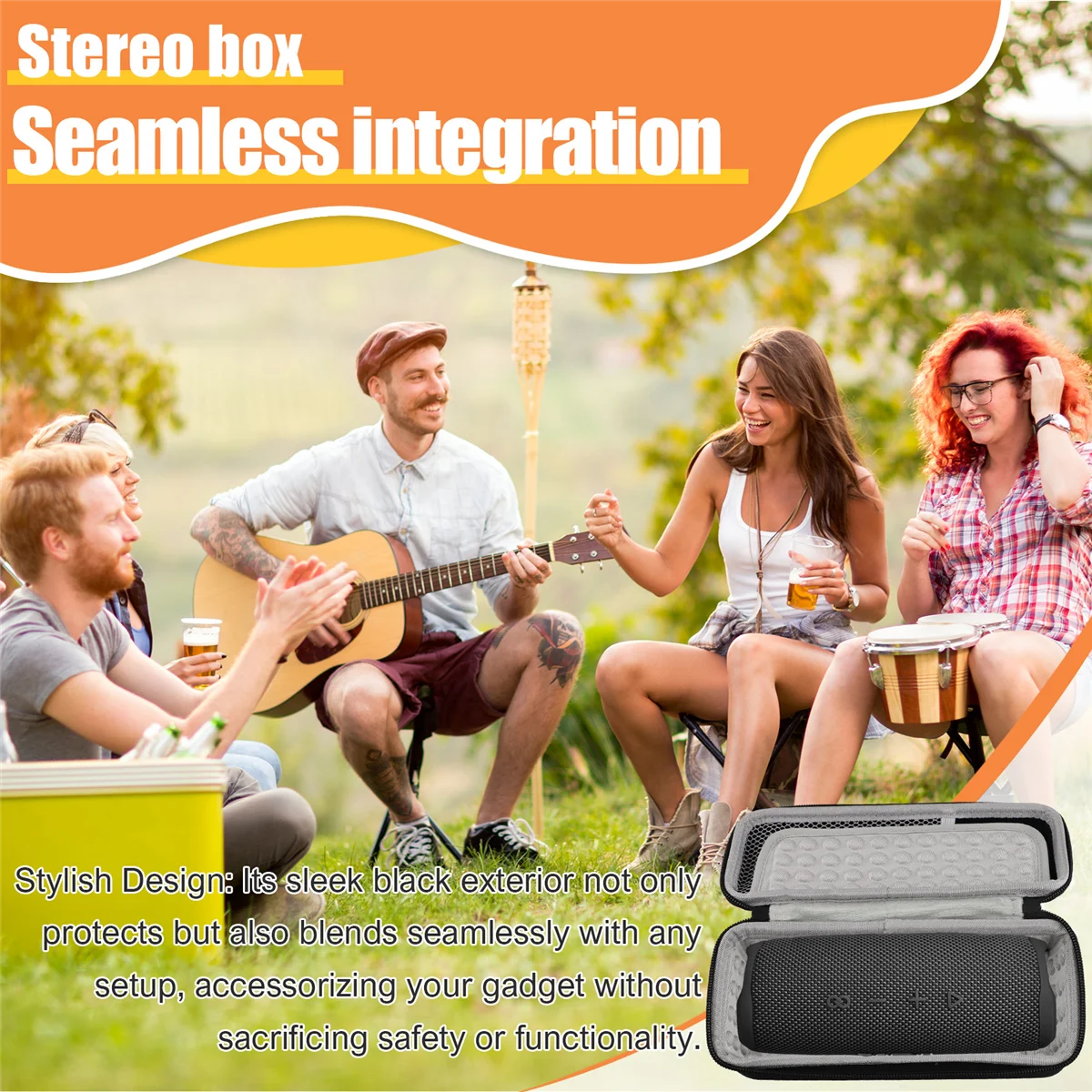 حقيبة POP-lFor/ Flip 6 سماعات بلوتوث لاسلكية EVA صلبة محمولة للسفر صندوق حماية مقاوم للصدمات أسود &