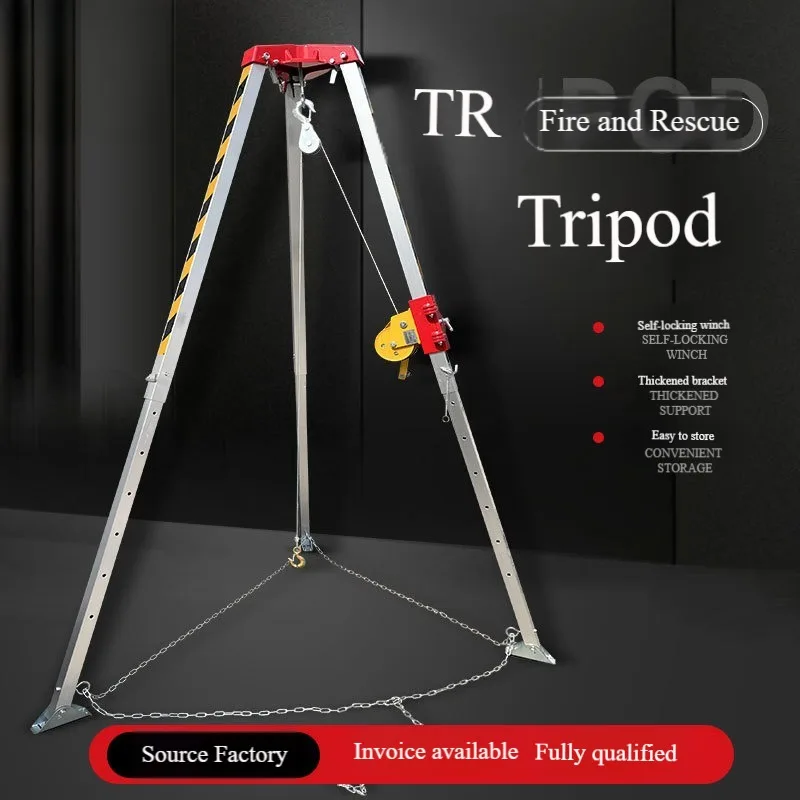 

Telescopic Rescue Frame Fire Rescue Tripod Underground Wellhead Lifting System Aluminum Alloy Safety Tripod With Manual Winch