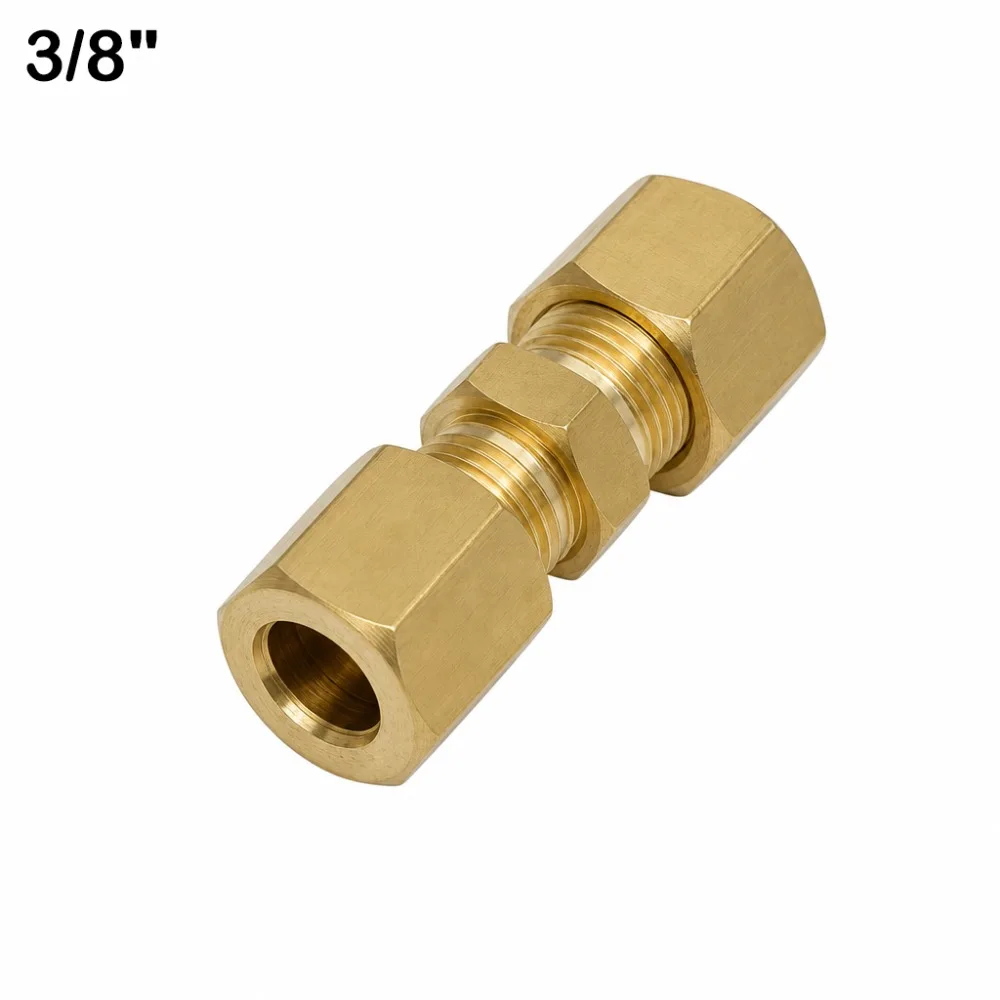 Coupling Brass Brass Compression Fitting Straight Multiple Sizes Tube Fitting Connector Compression Connector