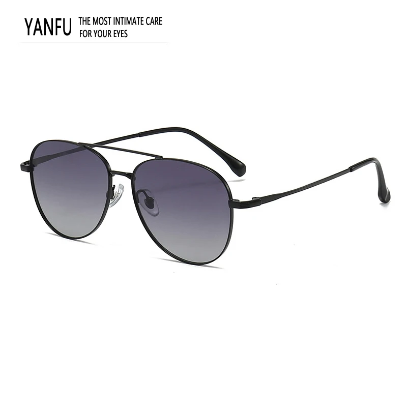 

New Retro Gradient Pilot Polarized Square Sunglasses Women Black Eyewear Man Titanium Fashion Eyeglasses UV400 Driving GLASSES