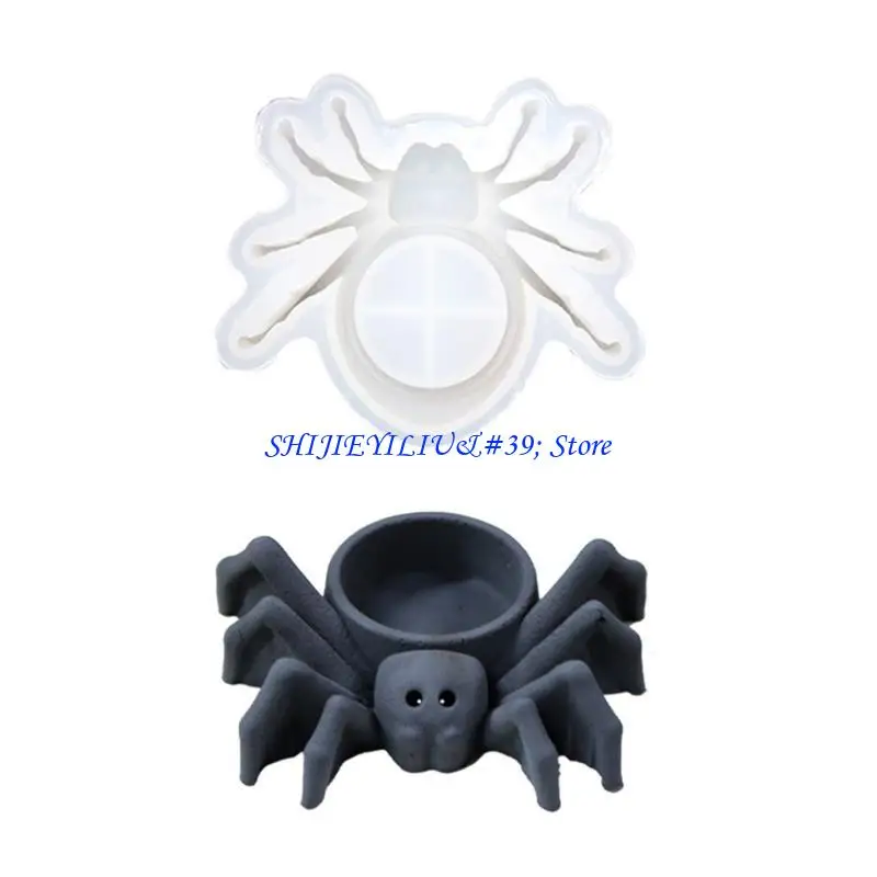 

E21F Resin Casting Holder Silicone Mold Big Spiders Mirror Mold Suitable for Epoxy Holder Family Table Decor