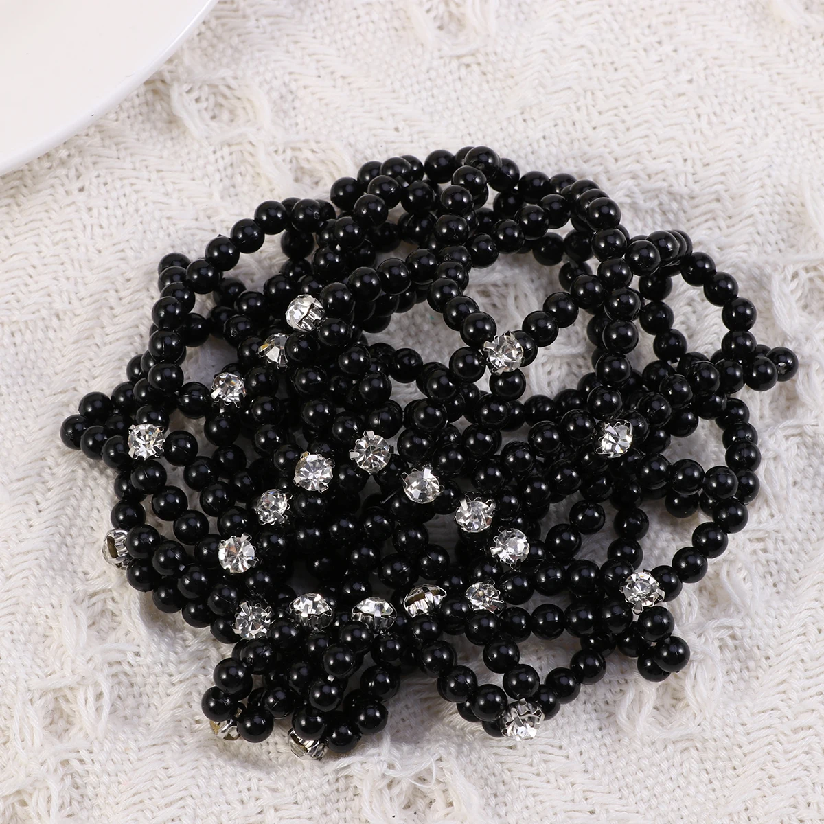 

Handmade Crochet Hair Snood Elastic Hairnet Snood Net Bun Hair Nets For Dance Performance Gymnastics Party Black