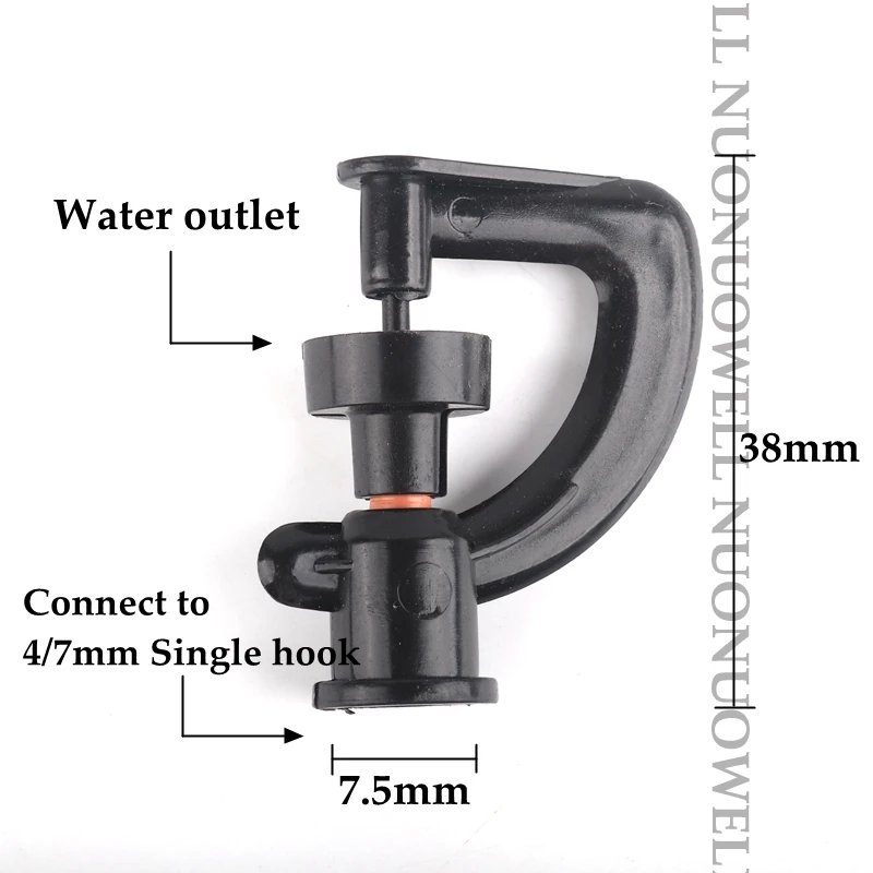 5Pcs Black G-Type Rotary Nozzle Irrigation Sprinkler Nozzle Support Spike Watering Sprinklers Stakes Garden Water Connectors