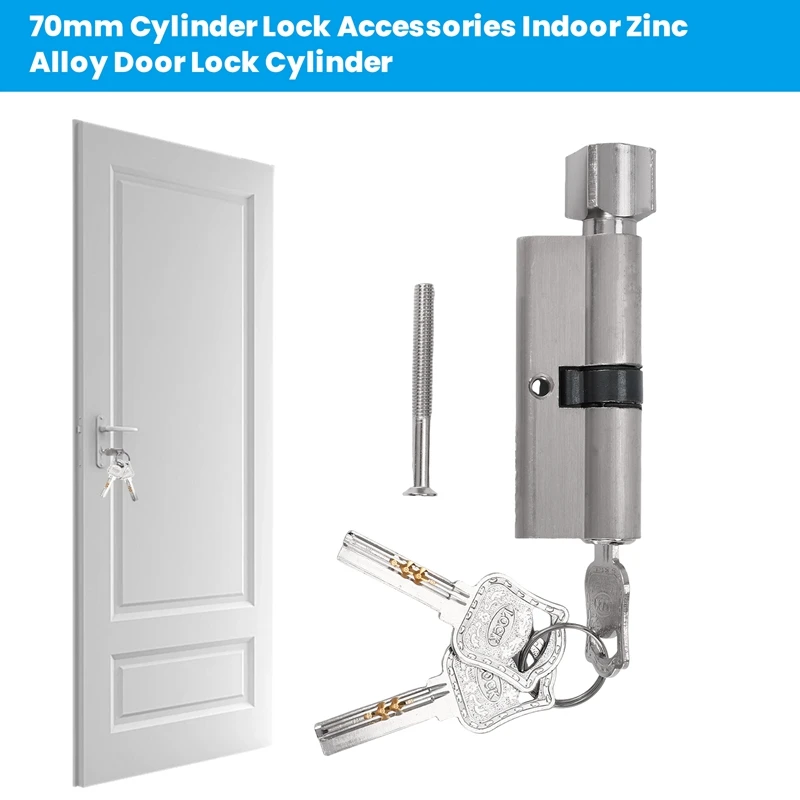 ●70mm Cylinder Lock Accessories Indoor Zinc Alloy Door Lock Cylinder European Standard