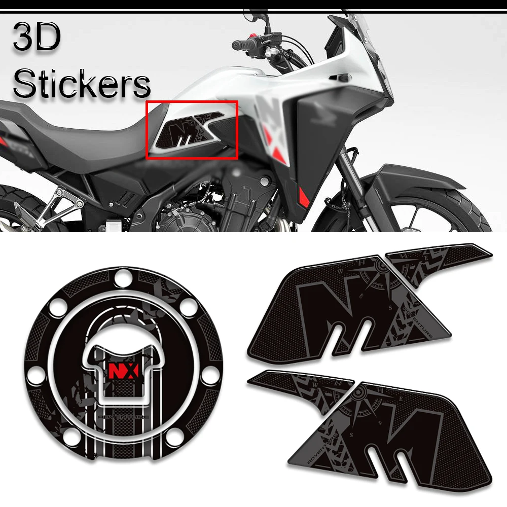 

Защитная накладка на бак мотоцикла, боковые ручки, комплект для газового топлива и масла, наклейки на колено, наклейки для Honda NX400 NX500 NX 400 500 2024