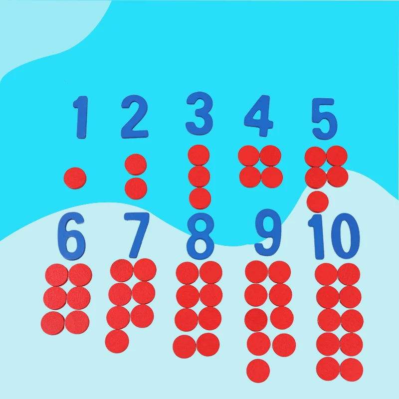 Kids Wooden Montessori Cognitive Cards Number Counting Math Game Educational Toys For Kids Early Childhood Preschool Training