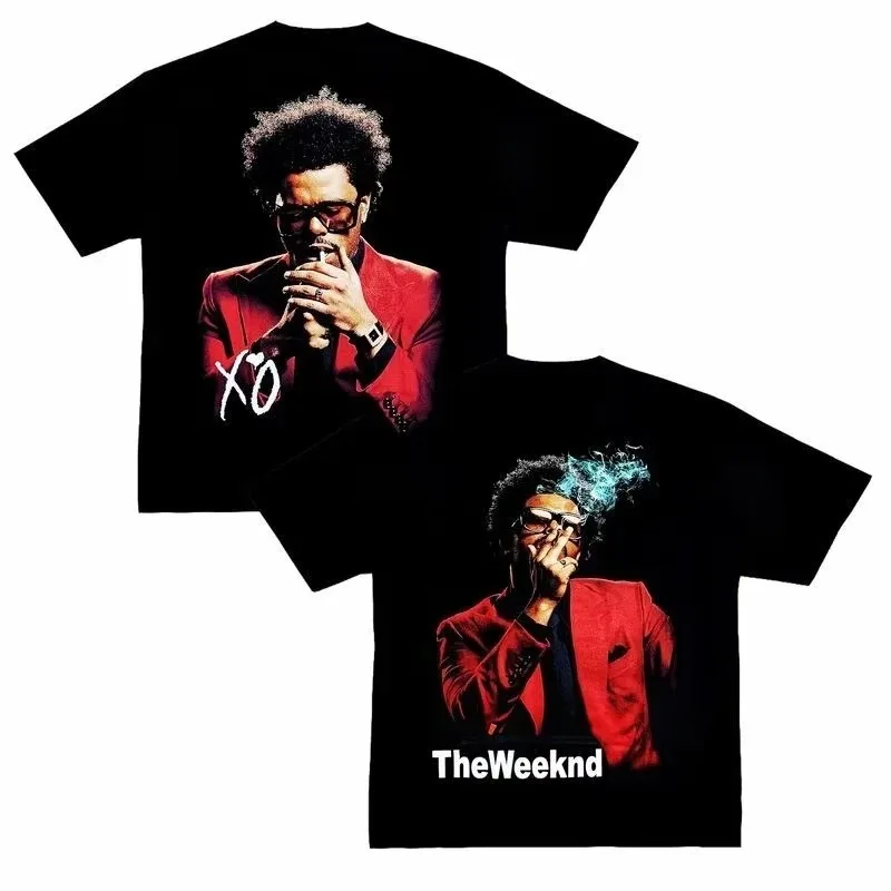 

The Weeknd American Men T-Shirt Crew Neck Cotton High Quality Hip Hop Street Casual Sports Comfortable Short Sleeve T-Shirt Tide