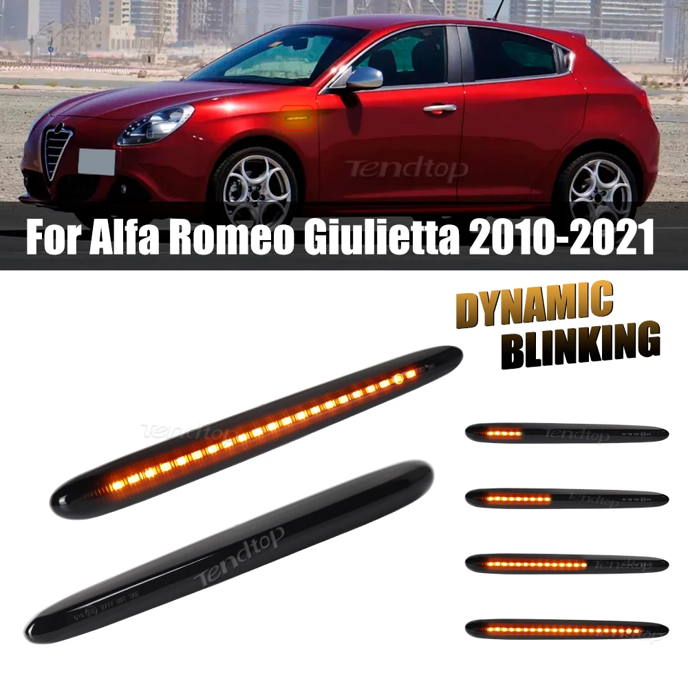 LED Dynamic Turn Signal Blinker Lamps Side Marker Lights For Alfa Romeo Giulietta 940 Juliet Sprint Veloce 2010-2021 2Pcs