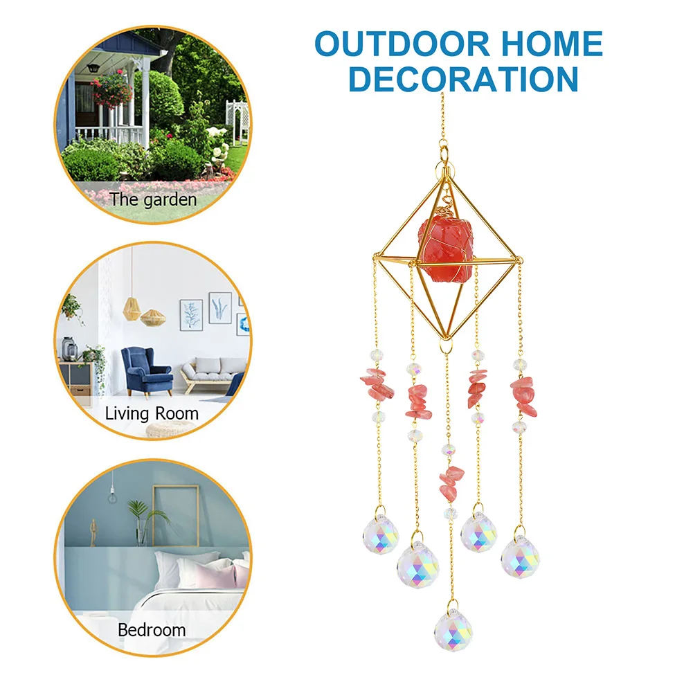 Crystal Prisms Pendant Creative Light Catching Wind Chime Versatile Rainbow Maker Ornament for Wedding Decoration