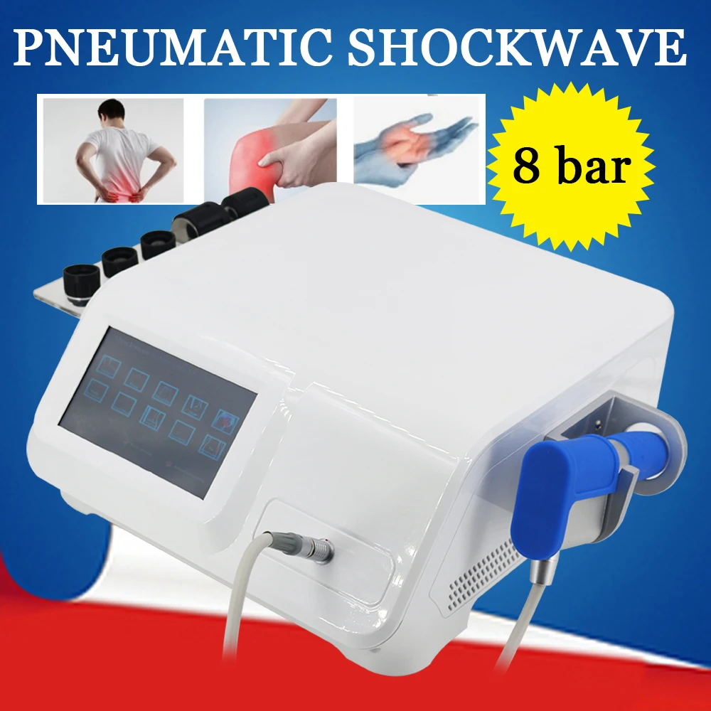 

8 Bar Pneumatic Shockwave Therapy Machine For ED Treatment Portable Home Use Shockwave Therapy Device For Pain Relief Body Relax