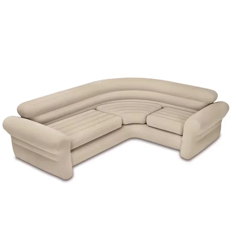 INTEX 68575 Indoor Home Portable Living Room White Inflatable Sofa Furniture Corner Sofa