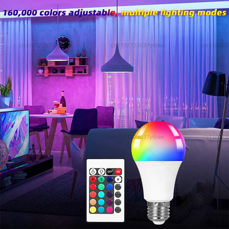 220V IR Remote Control LED Bulb, Dimmable RGB+White Color Changing Light Bulb, E27 Base, for Home/Party/Decor, Energy Saving view 5