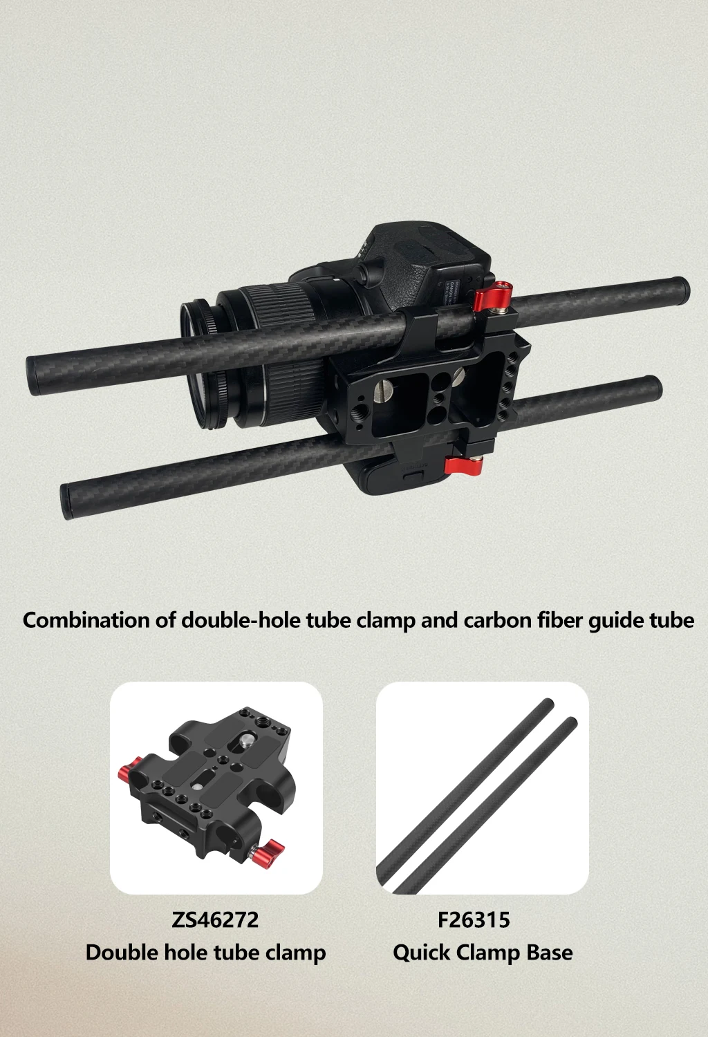 Universal Kamera Grundplatte Schulter Rig 15mm Stange Clamp Quick Release Adapter für Sony DSLR Käfig Vlog Schulter Unterstützung System – Detail 32