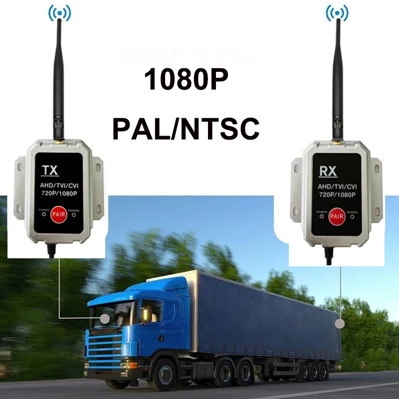 Wireless Transceiver AHD Wireless Transmitter Receiver for Car Vans Bus 1080P Truck Camera Transmitter Around View Wireless Set