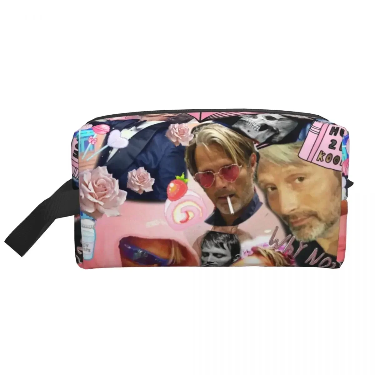 Custom Hannibal Travel Cosmetic Bag Women Mads Mikkelsen Hannibal Face Makeup Toiletry Organizer Lady Beauty Storage Dopp Kit