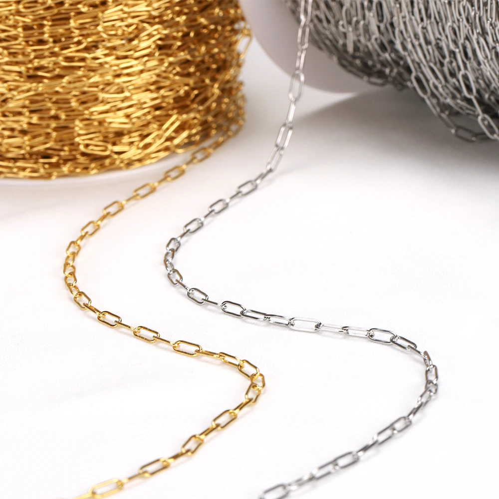1meter stainless steel chains paper clip shape star chain for jewelry making DIY image 3