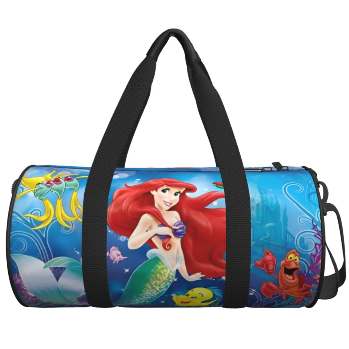 

Little Mermaid Ariel Cartoon Travel Bag Fashion Gym Bag Men's Pattern Large Novelty Sports Fitness BagsOutdoor Handbags