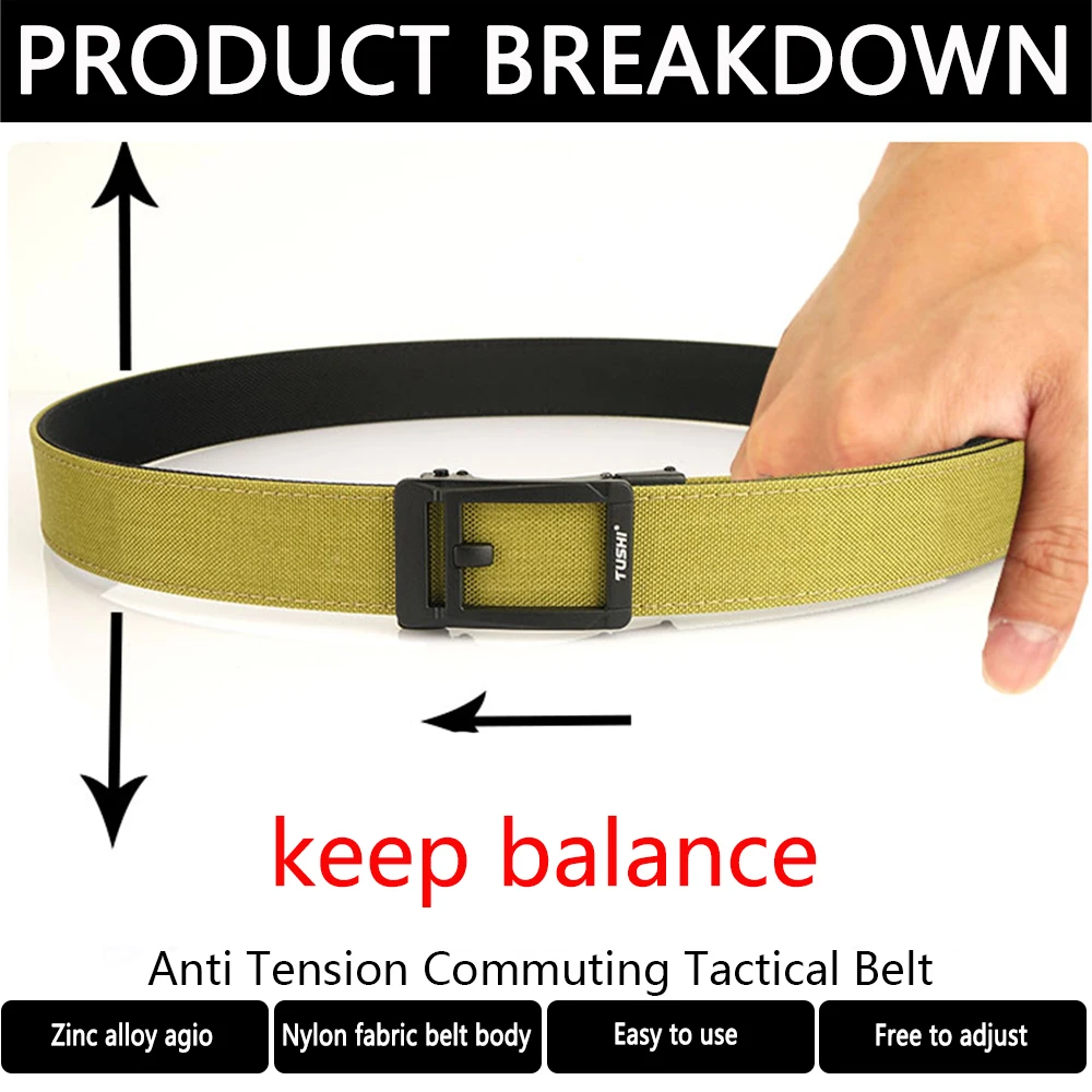 TUSHI New Rigid Tactical Belt for Men Metal Buckle Quick Release Police Duty Military Gun Belt Thick Nylon Casual Trouser Girdle