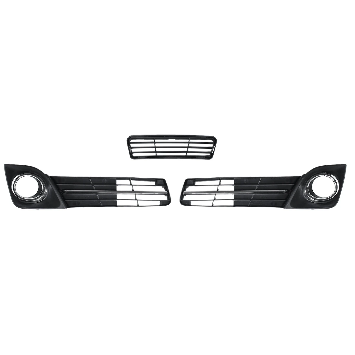 ABS Plastic 3Pcs Car Front Bumper Lower Grille Grill Fog Lamp Cover Bezel Set for Toyota Camry SE 2012 2013 2014