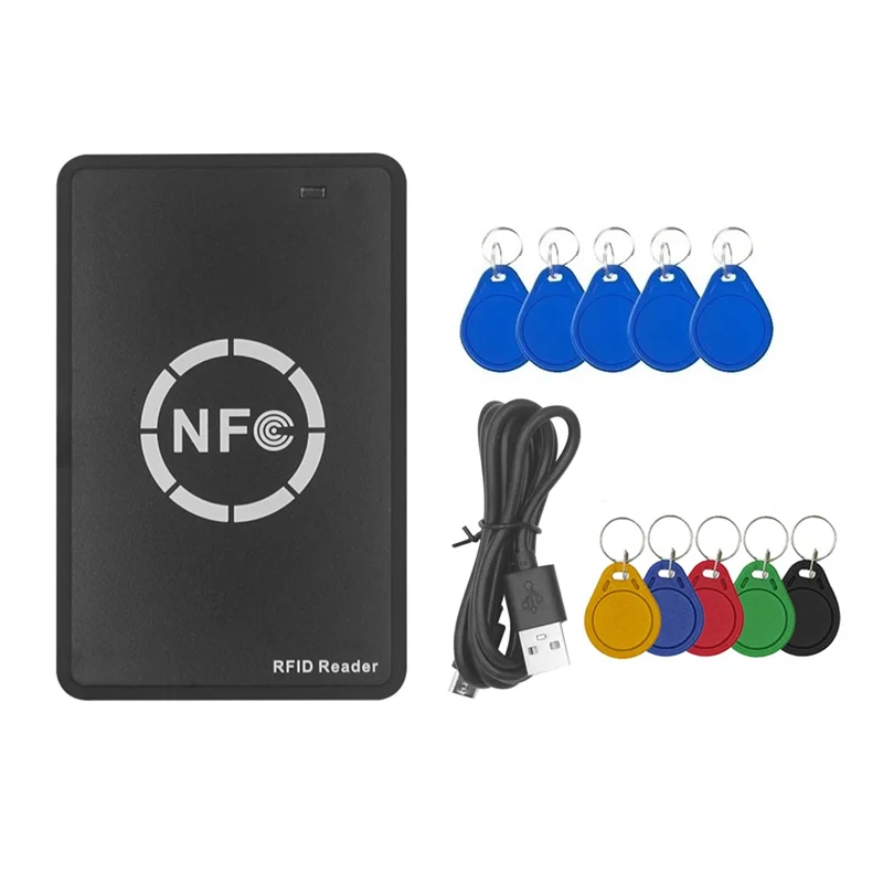 -A99Z RFID NFC قارئ الشرائح الذكية/الكاتب + 5XUID/CUID المفاتيح 125K 13.56M RFID الناسخ العلامة نسخة استنساخ ID IC مفتاح شارة ناسخة