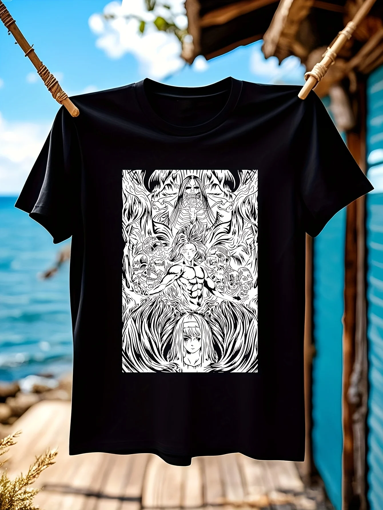 Футболка с рисунком «Атака Титанов», винтажная футболка, винтажная футболка с аниме