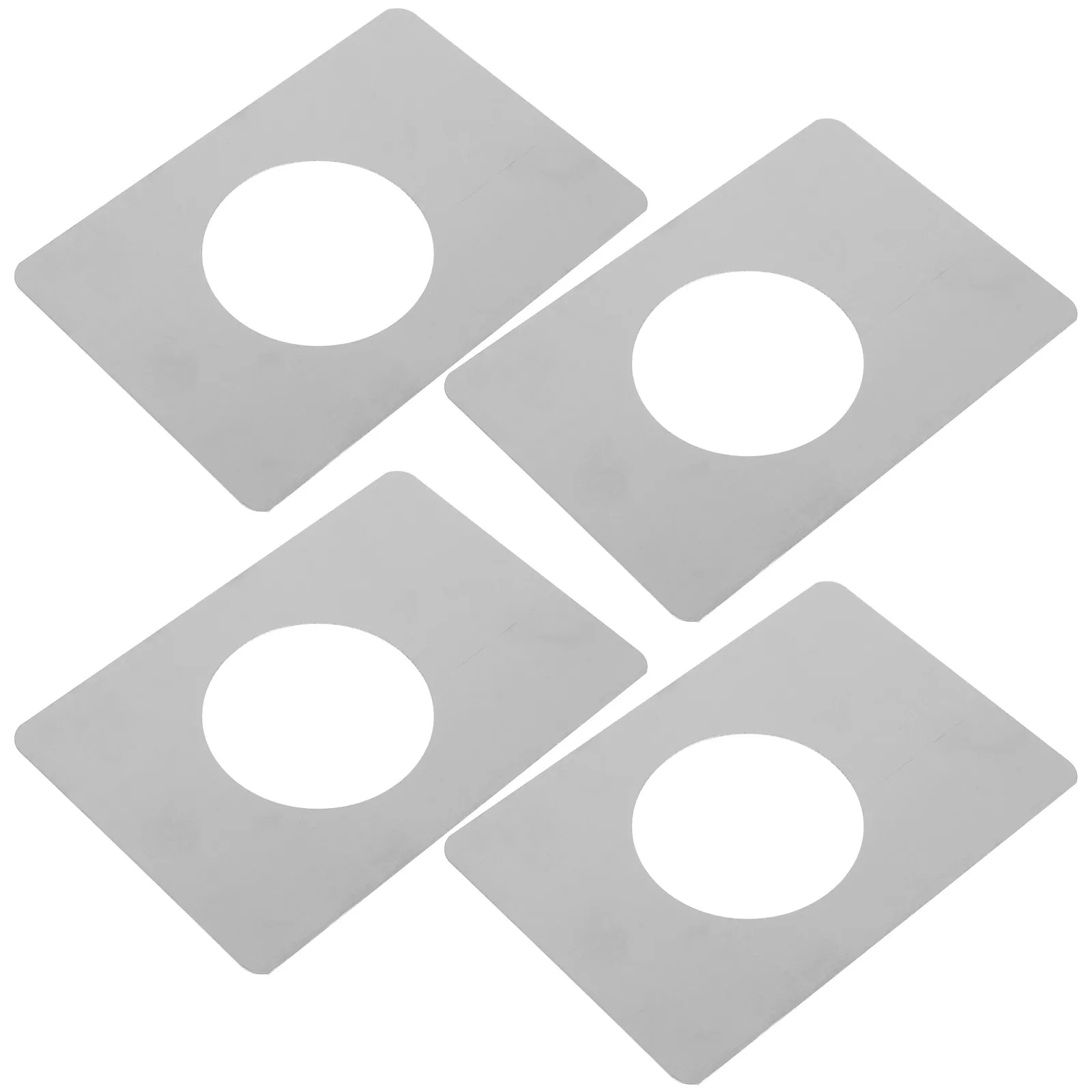 

4Pcs Stainless Steel Door Lock Repair Plate for Wooden Doors Scratch Coverage Reinforcement Backplate Hole Cover Plate Prevents