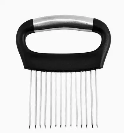 

3pcs Stainless Steel Onion Fork Kitchen Tool Dual Function Meat Tenderizer Slicing Holder for Cutting Onion Tomato Potato Apple