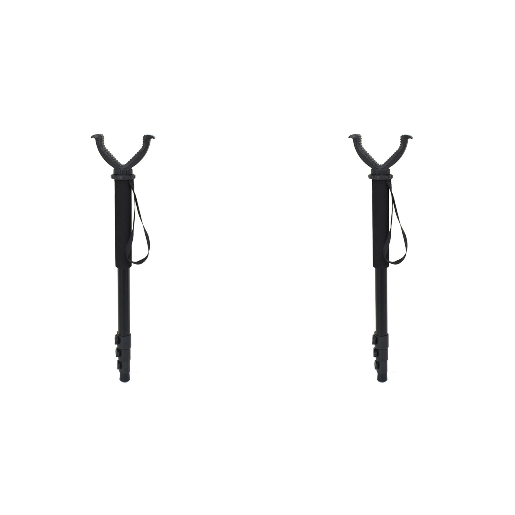 【Price Drop !!】2X Aluminum Alloy Hunting Stand Adjustable Height Monopod Portable Hunting Accessories With Anti-Lost Wristband