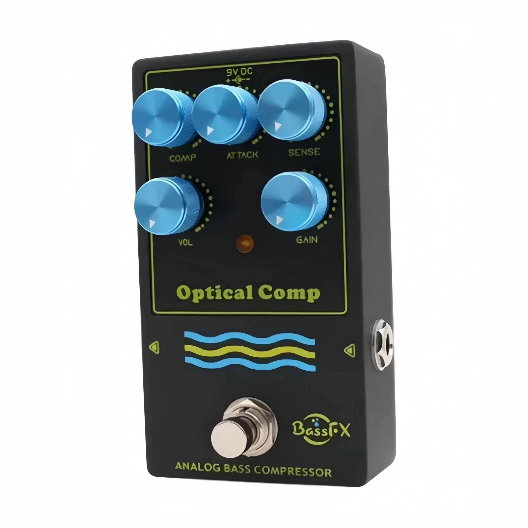 Fanmuzk OPTICAL COMP Analog Optical Bass Compressor Pedal Sense COMP Attack GAIN VOL Knobs True Bypass for Smooth Tone