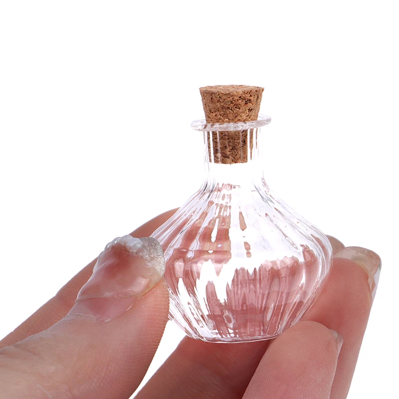 1:12 Dollhouse Miniature Storage Tank Glass Bottle with Cork Cover Mini Tiny Jar Flower Vases Model Toys Doll House Decor Access