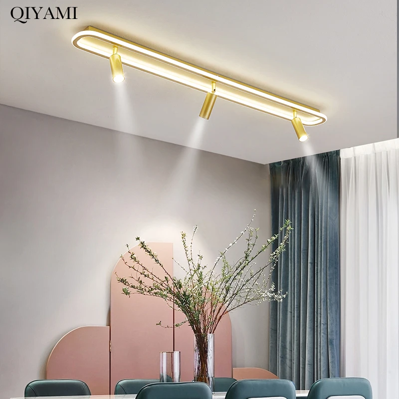New Modern Long LED Ceiling Lights For Living Dining Room Bedroom Background Corridor Aisle Spotlight Indoor Lighting Deco Lamps