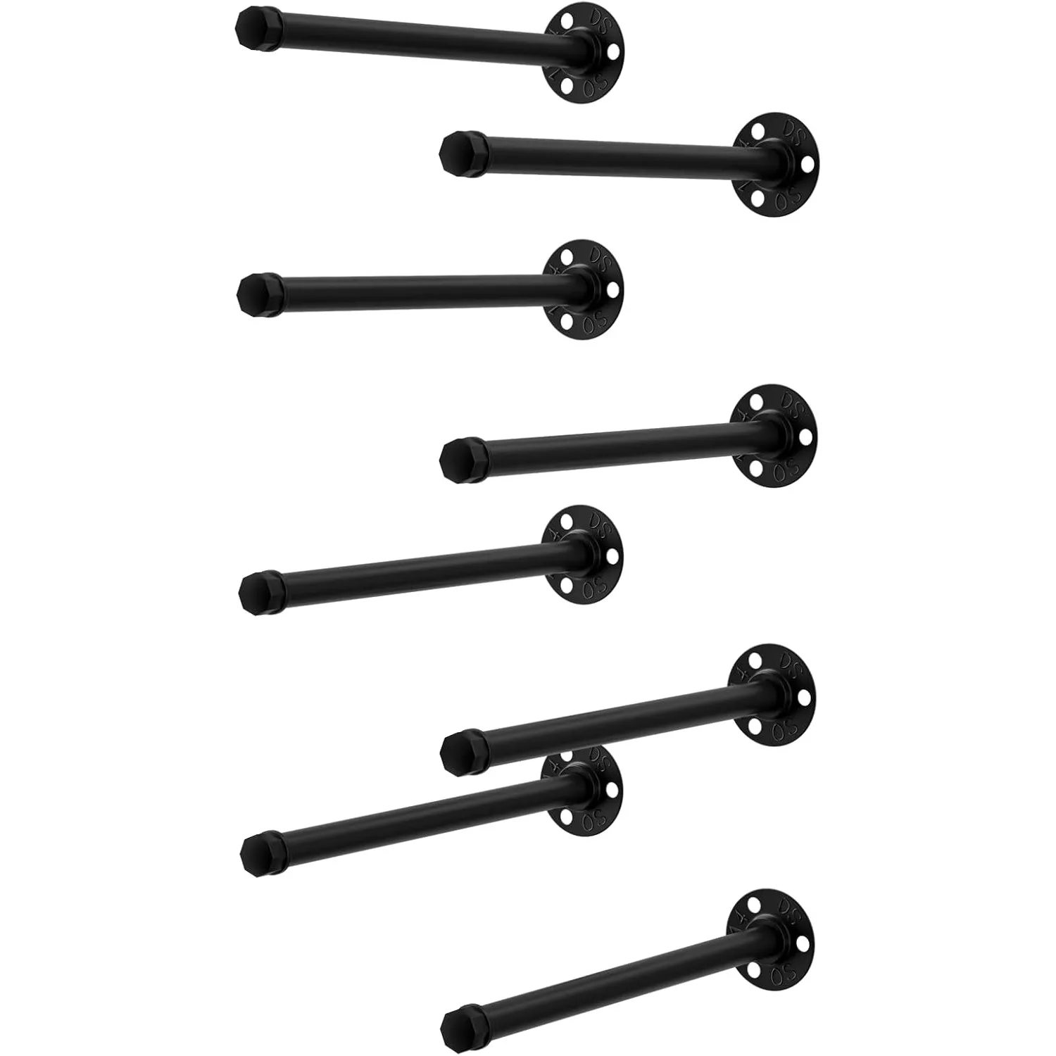 

12-Pack Industrial Pipe Brackets 12" Black Floating Shelving Hardware for Farmhouse Wall Decor & Hanger