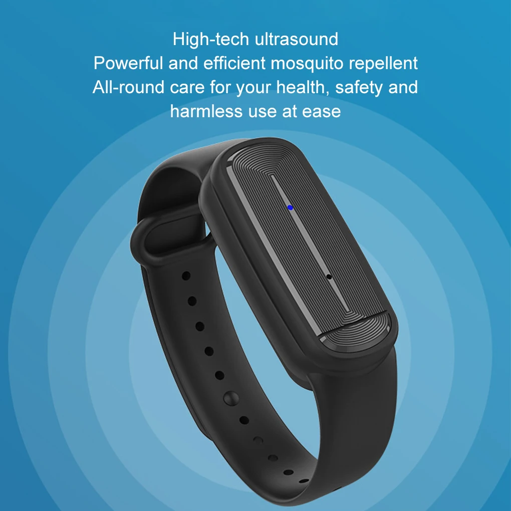 Ультразвуковой браслет для предотвращения комаров, электронный браслет для предотвращения комаров, легкий, подходит для взрослых и детей