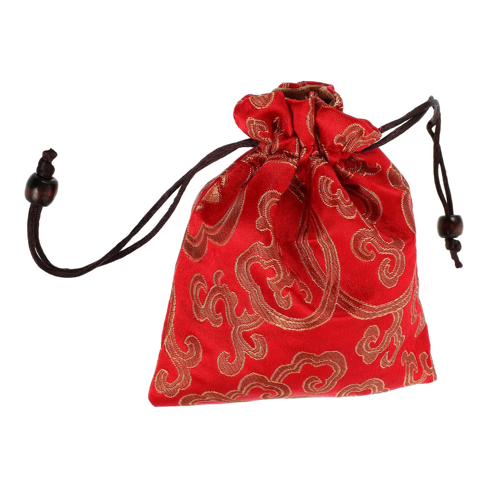 

Silk Brocade Drawstring Jewelry Pouch Bag Embroidered Coin Purse Durable Wear Resistant Elegant Chinese Style Wedding Travel