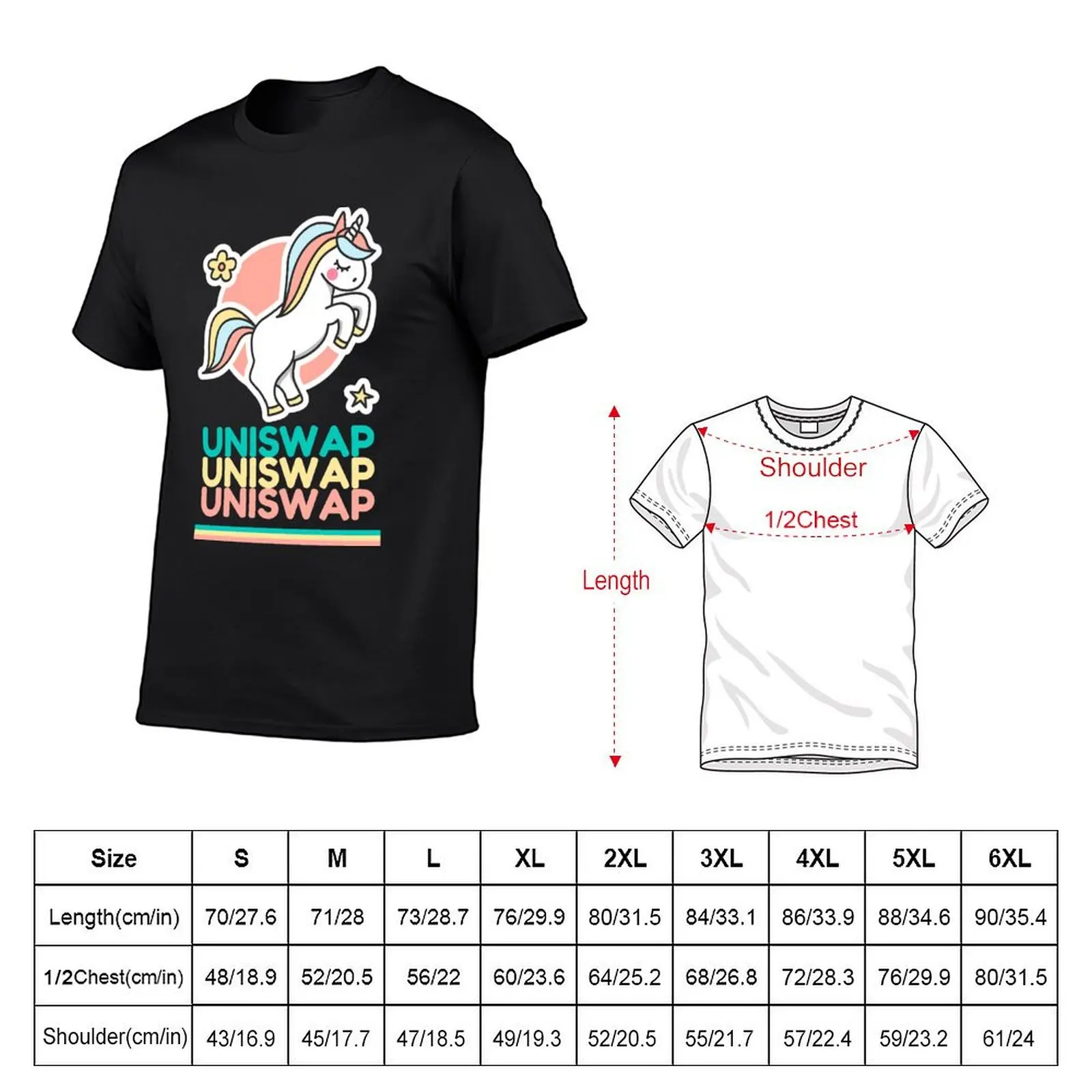 Uniswap UNI Cryptocurrency Unicorn T-Shirt cute tops cotton graphic tees Men's clothing