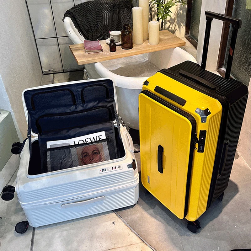 32/34 inch Large Size Suitcase Trip Cabin with Charging Port and Rotating Five Wheel Scalable Carrier 28-inch Trolley Case
