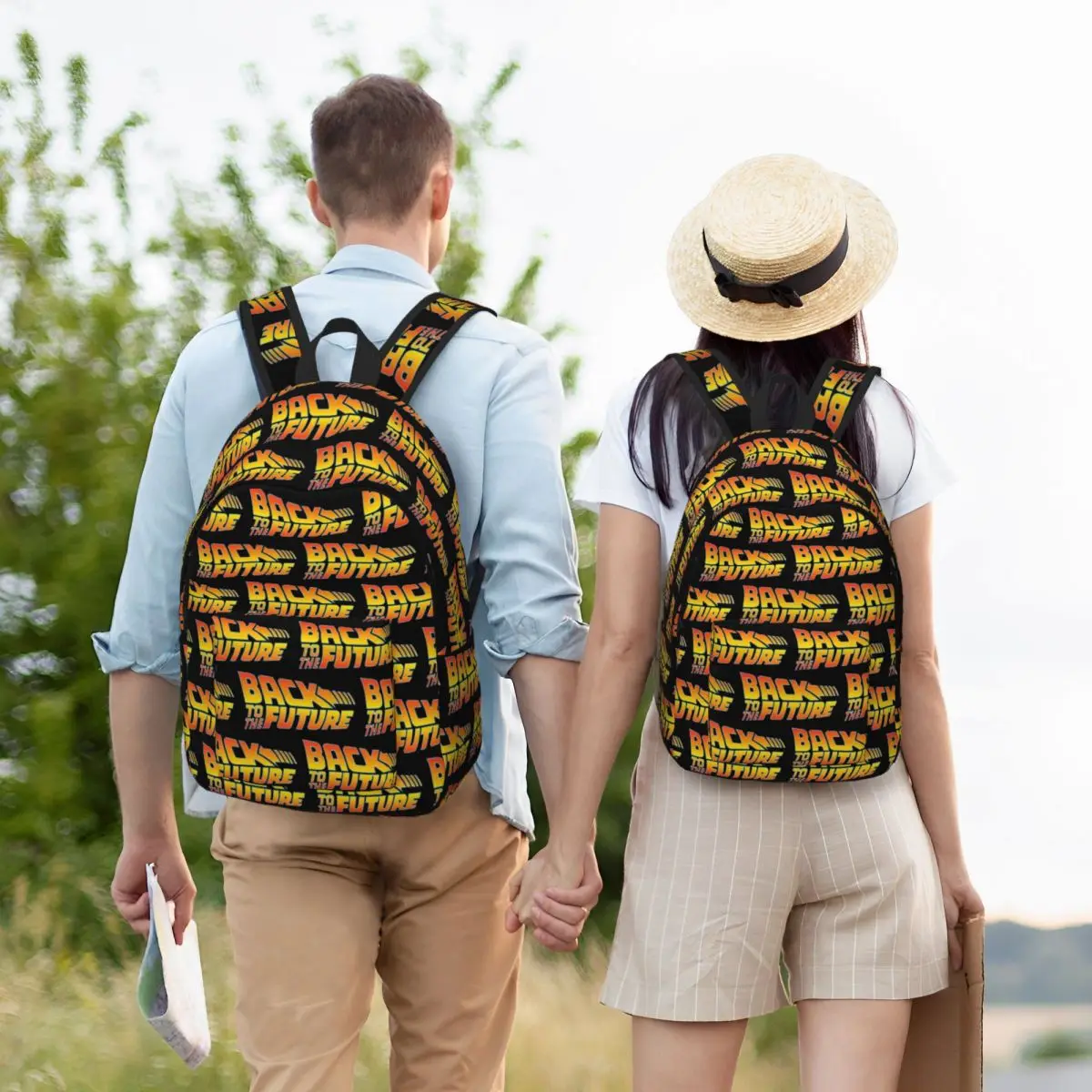Back To The Future Movie Logo Student Backpack School Bag Hiking Travel Daypack for Men Women Bookbag Shoulder Bags