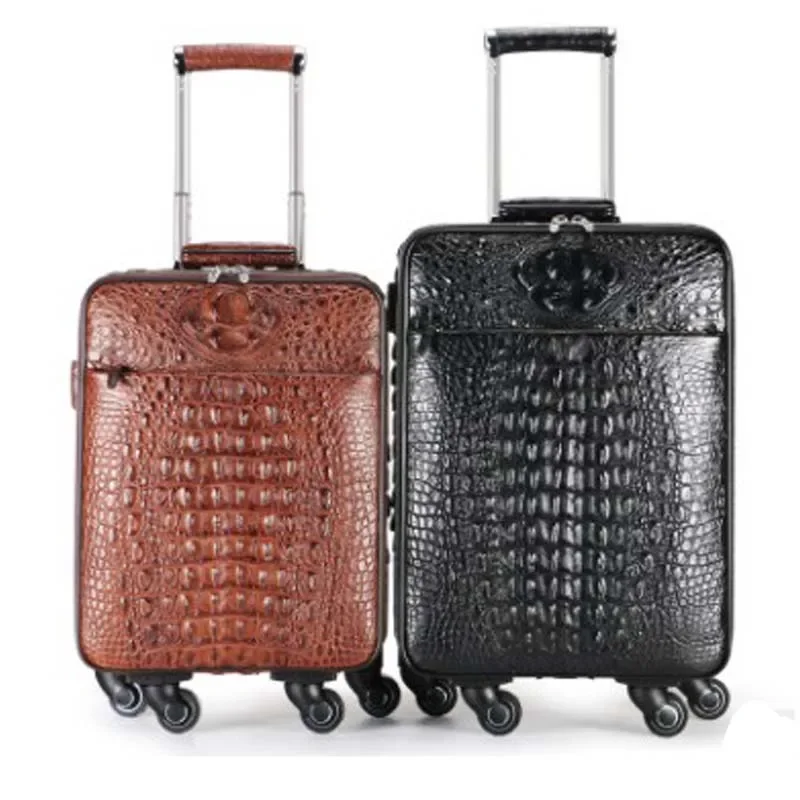 

dongou men crocodile Pull rod box Universal wheel multi-function crocodile leather luggage wholesale business